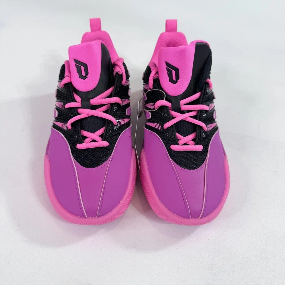 Adidas Dame Shoes Mens Size 6 Pink Black Basketball Sneakers Mid Top AJP7660